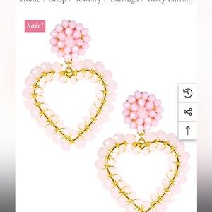 Lisi Lerch Roxy Pink and Gold Post Heart Earrings